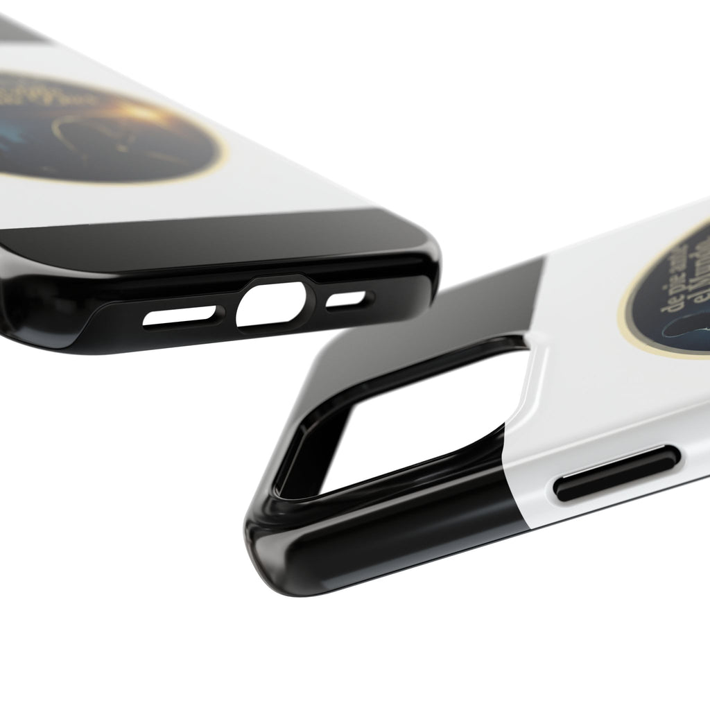 Tough Phone Case — Spanish Prayer Design: “de pie ante el Mundo, y de rodillas ante Dios”