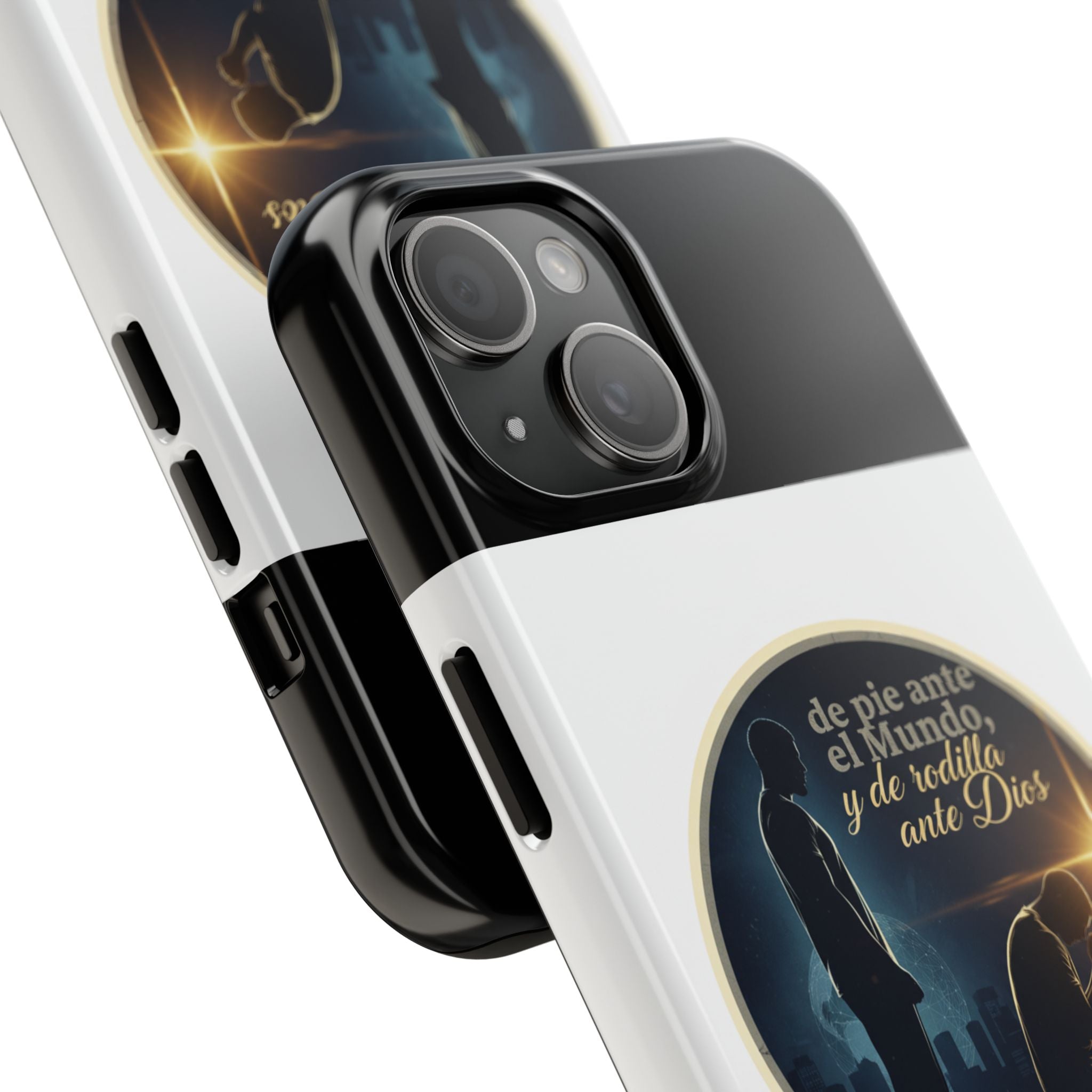 Tough Phone Case — Spanish Prayer Design: “de pie ante el Mundo, y de rodillas ante Dios”
